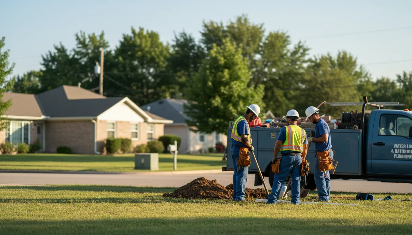 Residential water line and bathroom plumbing service in Freeport, OH
